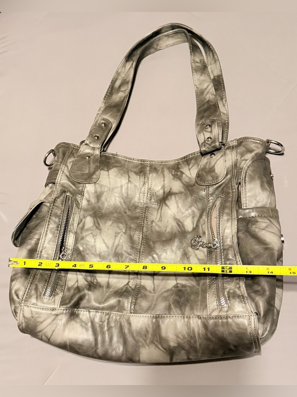 Angel Kiss Metallic Silver Tie-Dye Shoulder Bag - Picture 7 of 15